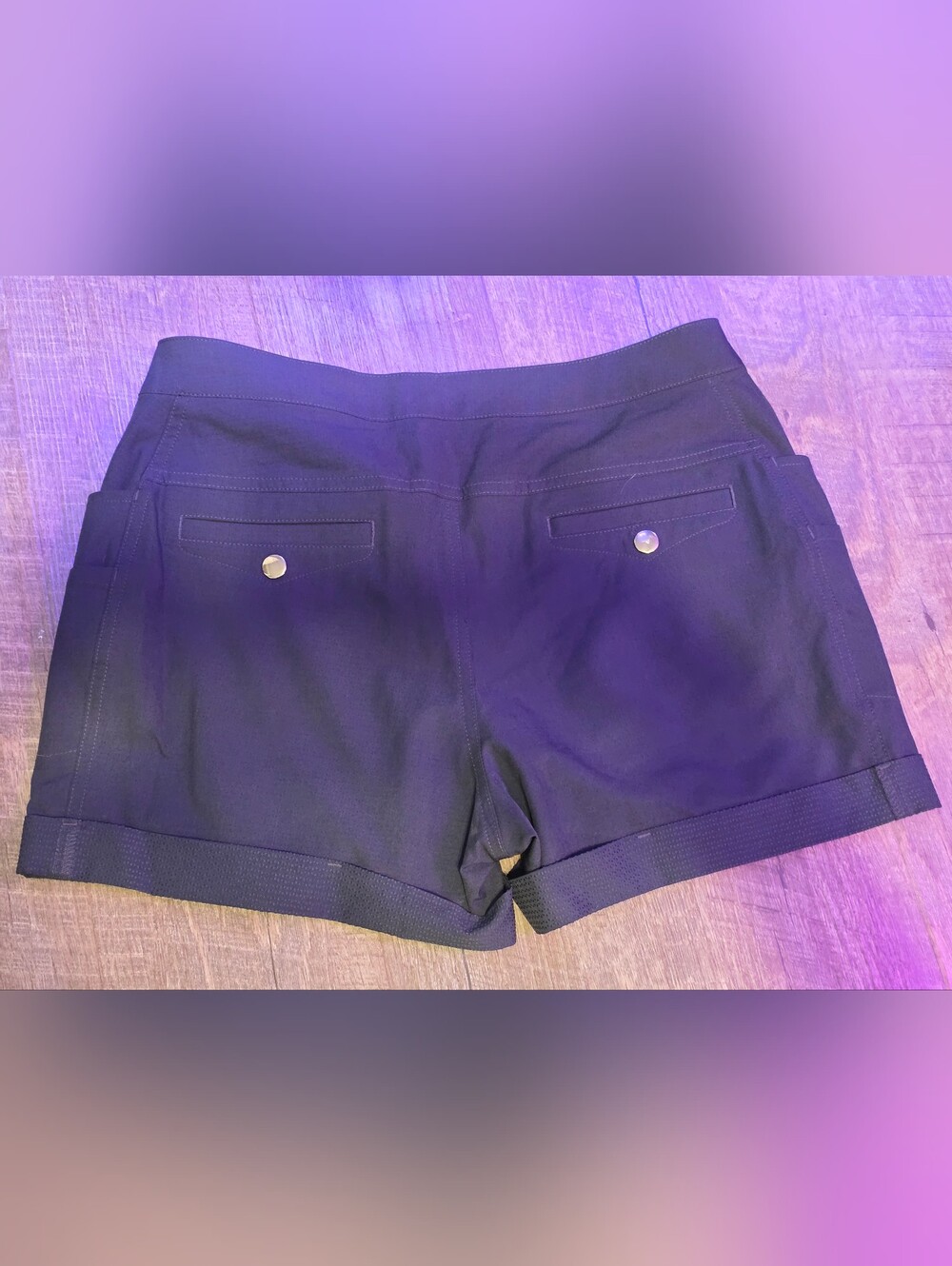 ZYIA Black Athletic High-Waist Shorts with Pocket Details - Picture 2 of 4